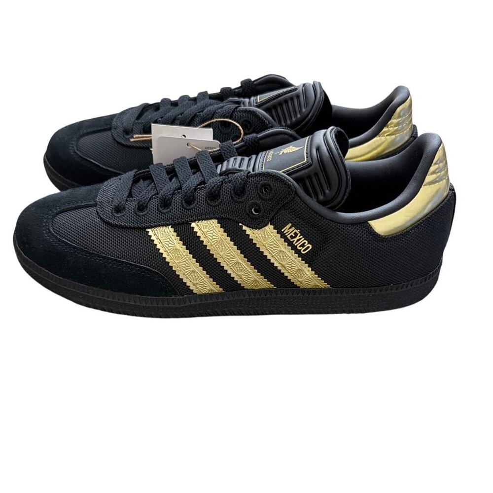 ADIDAS Samba Mexico Indoor Soccer Shoes Black Gold JH5656 Men 7 Women 8 NEW